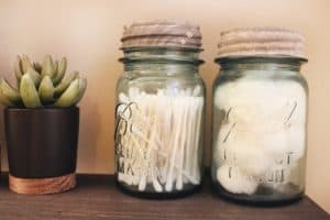 bunch of cottons in jar, cotton balls