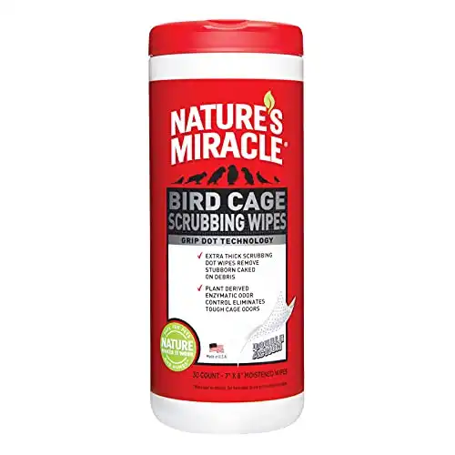 Nature's Miracle 30 Count Bird Cage Scrubbing Wipes